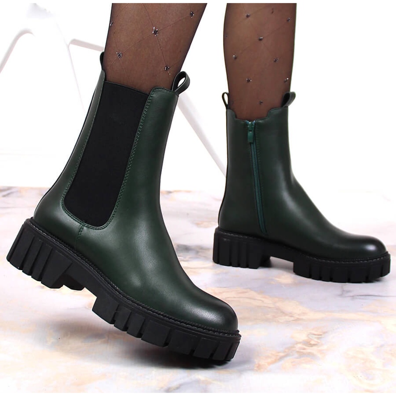 Stivali sulla piattaforma isolati Sergio Leone W SK393 verde 2