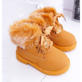 Stivali da bambino Trappers riscaldati con pelliccia Camel Tesoro marrone 1