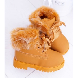 Stivali da bambino Trappers riscaldati con pelliccia Camel Tesoro marrone 2