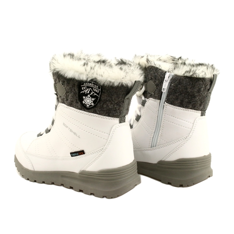Doposci softshell con membrana American Club SN26/22 di colore bianco grigio 4