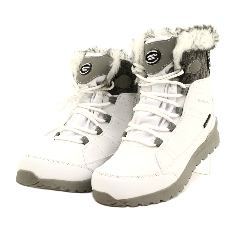 Doposci softshell con membrana American Club SN26/22 di colore bianco bianca grigio 3