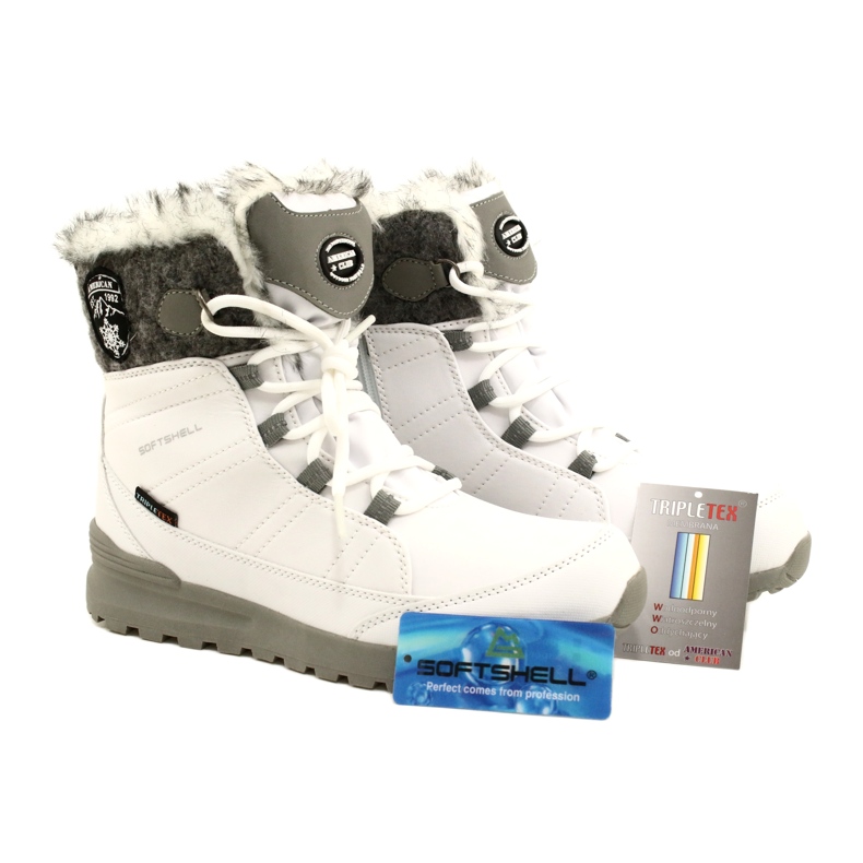 Doposci softshell con membrana American Club SN26/22 di colore bianco grigio 5