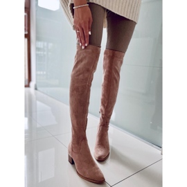 PA1 Stivali sopra il ginocchio con tacco basso Gwen beige 1