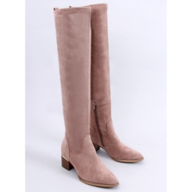 PA1 Stivali sopra il ginocchio con tacco basso Gwen beige 2