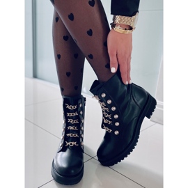 PA1 Stivali militari Prince Black Gold nero 1