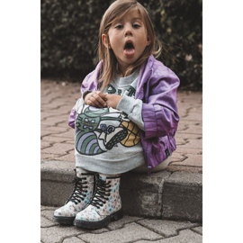 Stivali glitterati per bambini con motivi Reggie multicolori argento 1