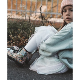 FR1 Stivali caldi per bambini Stampa Dexi rosa multicolore 2