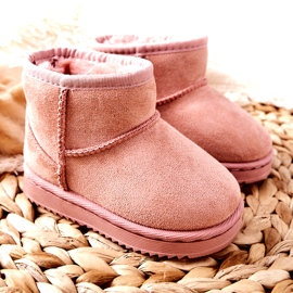 Stivali da neve isolati. Stivali rosa delle ragazze 20213-D 3