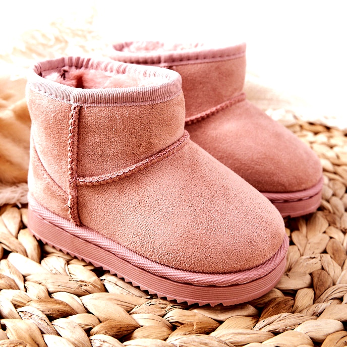 Stivali da neve isolati. Stivali rosa delle ragazze 20213-D 3