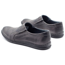 Polbut Comode scarpe da uomo in pelle 334, grigio 1