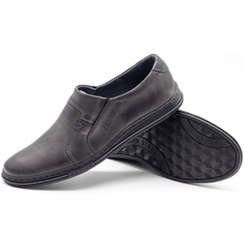 Polbut Comode scarpe da uomo in pelle 334, grigio 3
