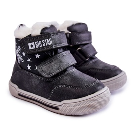 Stivali caldi per bambini con velcro Big Star KK374191 nero 1