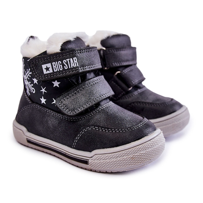 Stivali caldi per bambini con velcro Big Star KK374191 nero 1