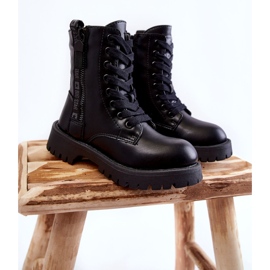 Stivali neri per bambini con cerniera Big Star KK374136 nero 1