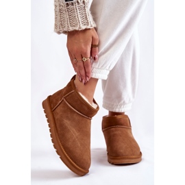 Stivali da neve bassi da donna in pelle scamosciata Camel Shelie marrone 1