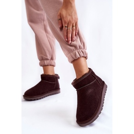 Stivali da neve bassi da donna in pelle scamosciata marrone Shelie 2
