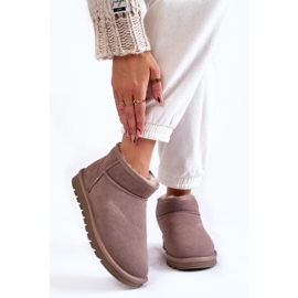 Stivali da neve bassi da donna in pelle scamosciata grigi Shelie beige 1