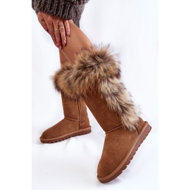 FS1 Stivali da neve in caldo camoscio da donna Camel Balvin marrone multicolore 2