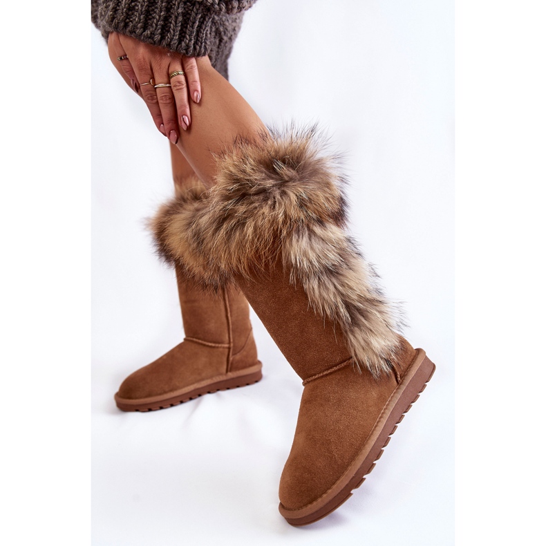 FS1 Stivali da neve in caldo camoscio da donna Camel Balvin marrone multicolore 2