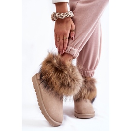 Stivali Da Neve In Pelle Scamosciata Da Donna Con Pelliccia Beige Alexa 1