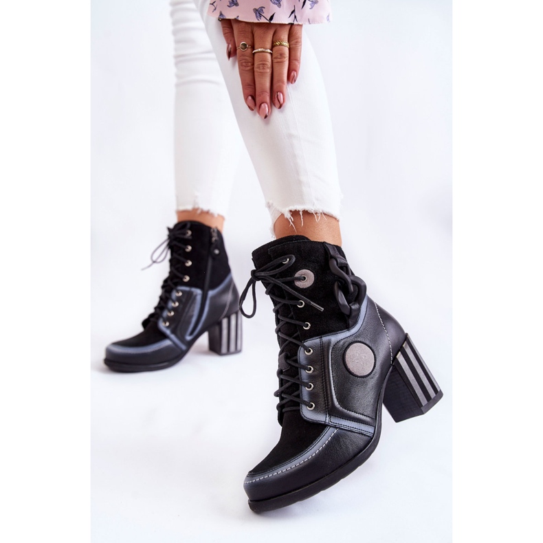 Stivali da donna in pelle Maciejka 05599-01 Nero multicolore 2