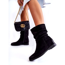PG1 Stivali alti da donna in pelle scamosciata neri Venis CH2180 nero 4