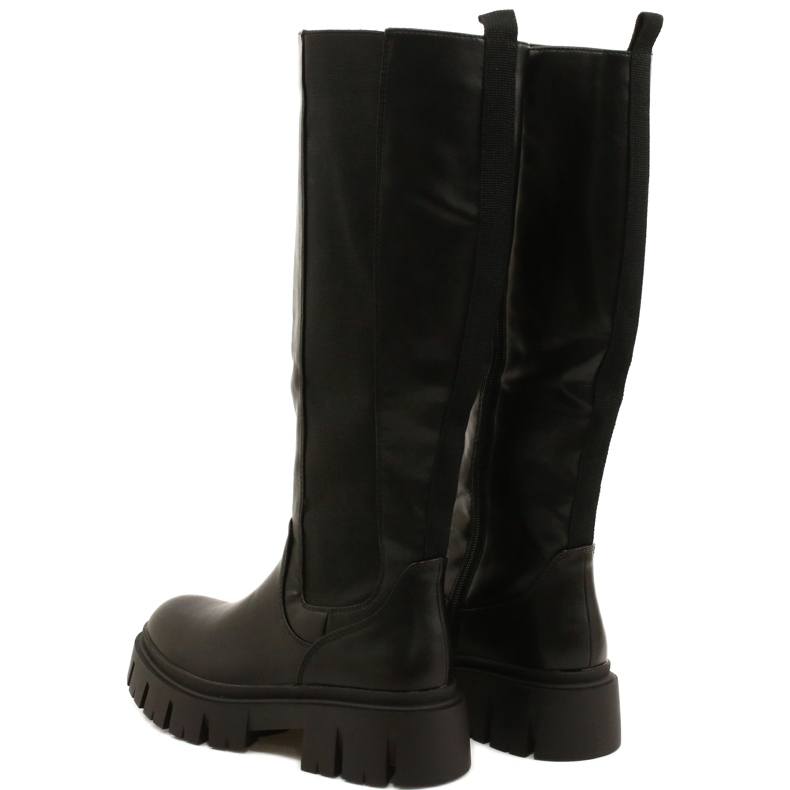 Stivali da Donna Foderati in Pelliccia Evento 22KZ35-5089 Nero 3