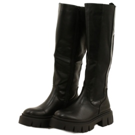 Stivali da Donna Foderati in Pelliccia Evento 22KZ35-5089 Nero 2