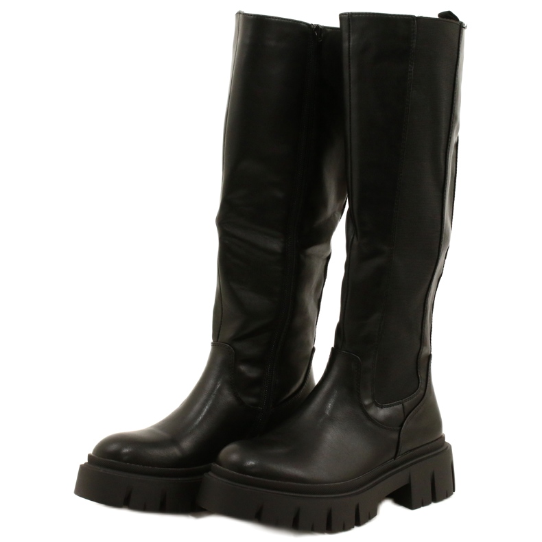 Stivali da Donna Foderati in Pelliccia Evento 22KZ35-5089 Nero 2