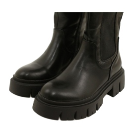 Stivali da Donna Foderati in Pelliccia Evento 22KZ35-5089 Nero 5