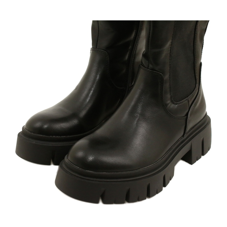 Stivali da Donna Foderati in Pelliccia Evento 22KZ35-5089 Nero 5