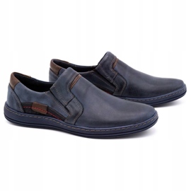 Olivier Mocassini uomo pelle 520 blu navy 2