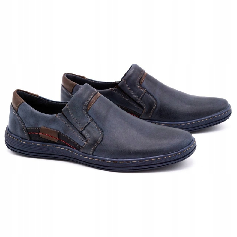 Olivier Mocassini uomo pelle 520 blu navy 2