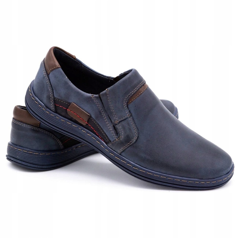 Olivier Mocassini uomo pelle 520 blu navy 3
