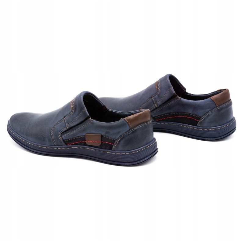 Olivier Mocassini uomo pelle 520 blu navy 4