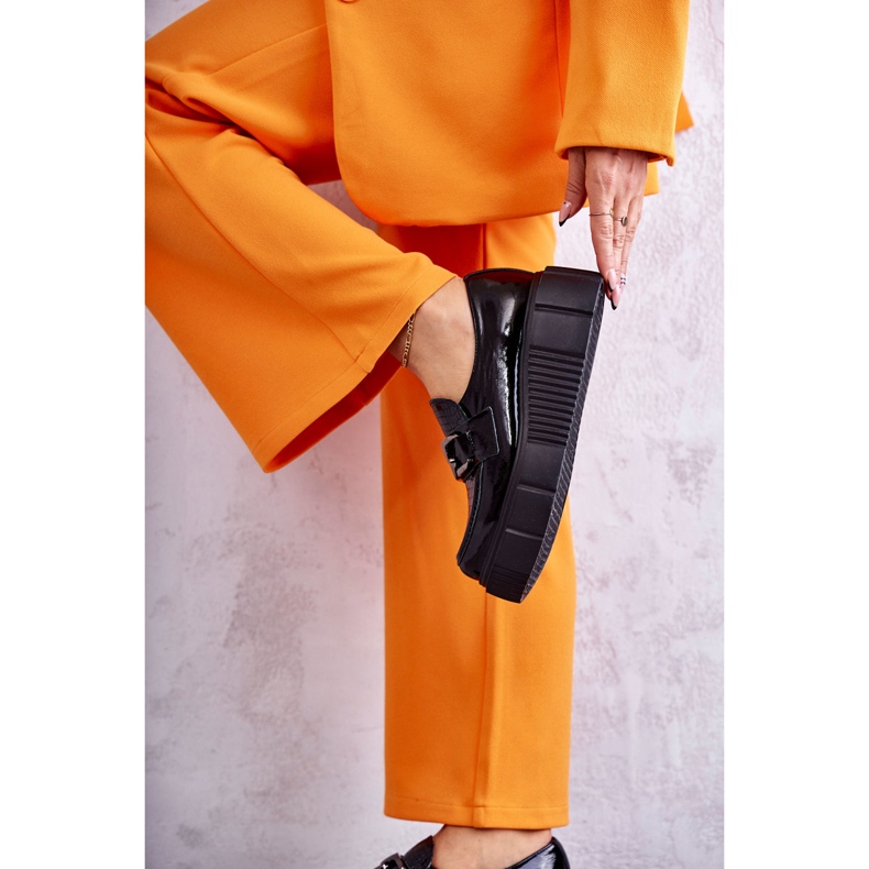 PL5 Scarpe in pelle alla moda sulla piattaforma Black Marsol nero 4
