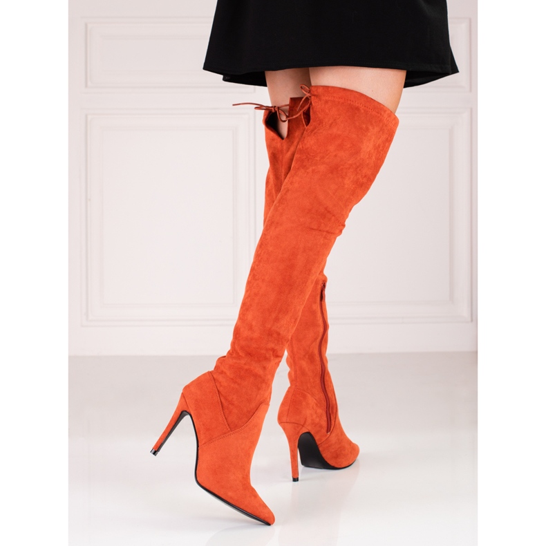 Small Swan Moschettieri da donna su tacco Shelovet arancia 1