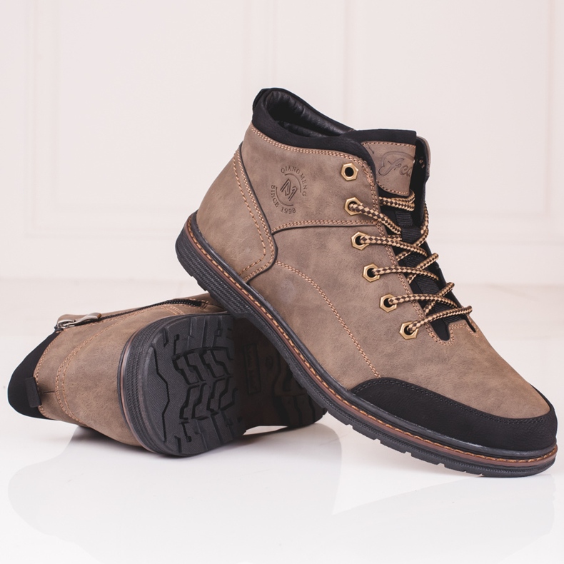 Stivali alti da uomo Shelovet beige marrone 1