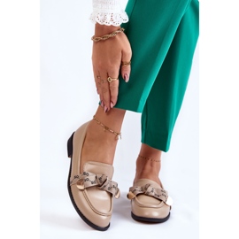 WS1 Mocassini da donna in pelle con fiocco Dayes beige 1