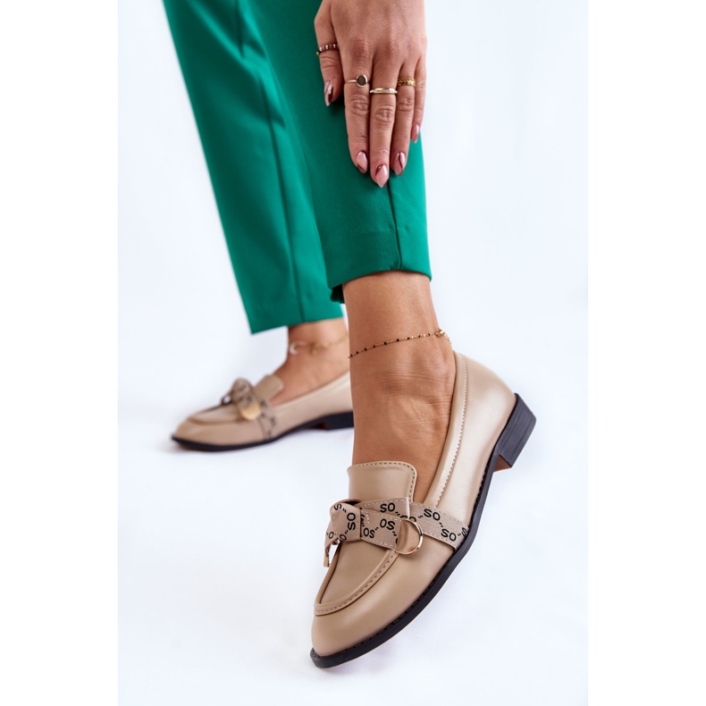 WS1 Mocassini da donna in pelle con fiocco Dayes beige 2