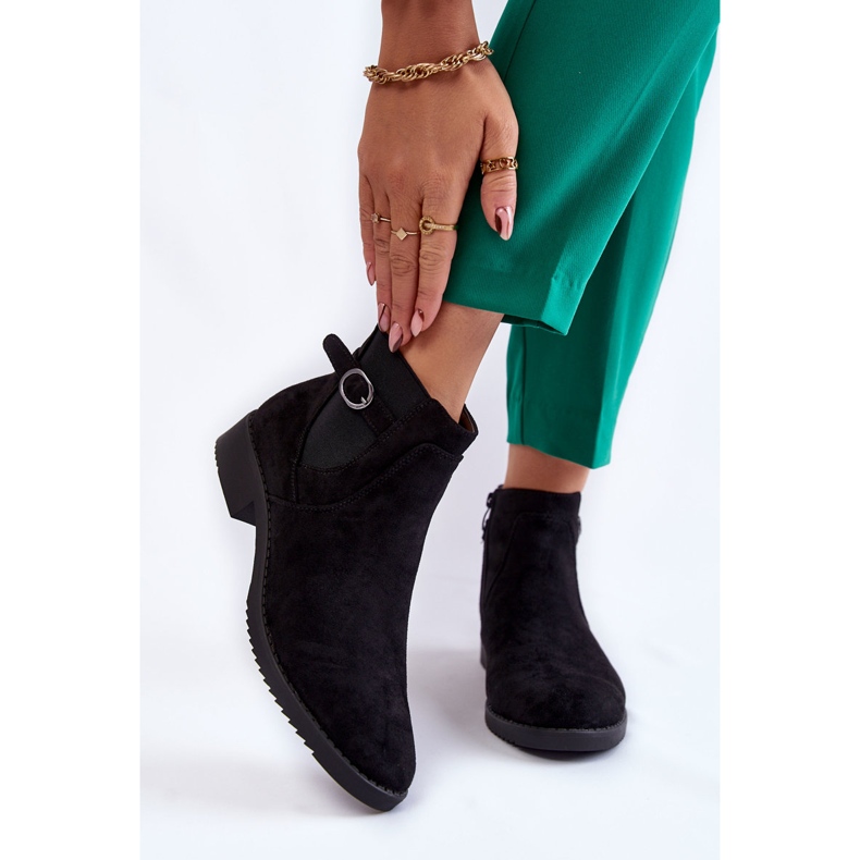 PJ1 Caldi stivaletti in pelle scamosciata da donna Jodhpur Black Janette nero 1