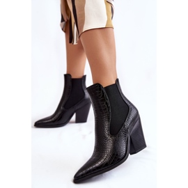 PA1 Stivali da cowboy neri da donna in pelle di serpente Warren nero 2