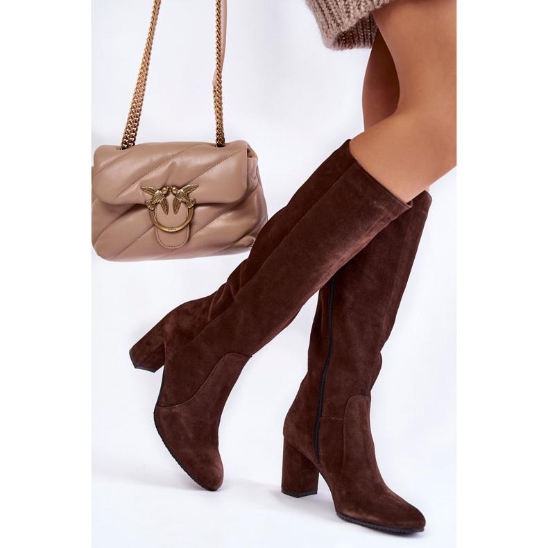 Stivali in camoscio da donna Laura Messi 1415 Marrone 2