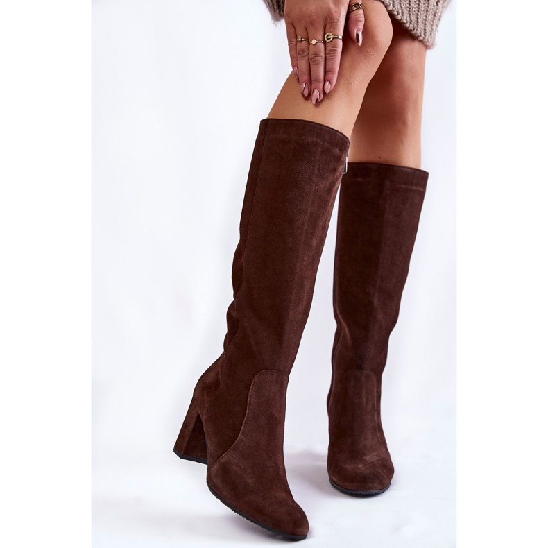 Stivali in camoscio da donna Laura Messi 1415 Marrone 1