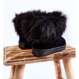 Stivali da neve per bambini Ariana neri con pelliccia nero 2