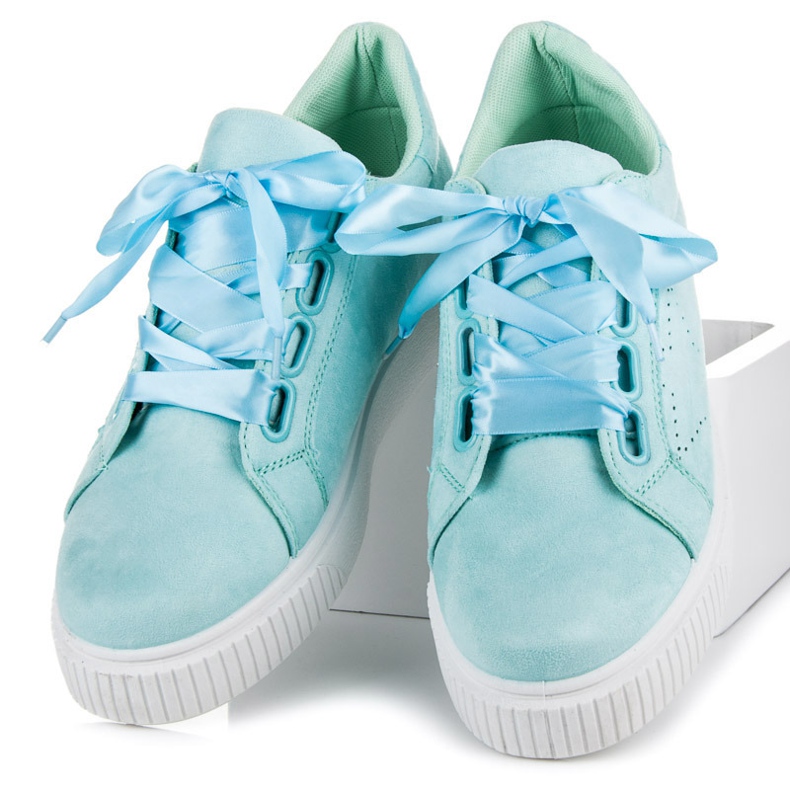 Wilady Sneakers in camoscio con nastro blu 1