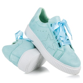 Wilady Sneakers in camoscio con nastro blu 2