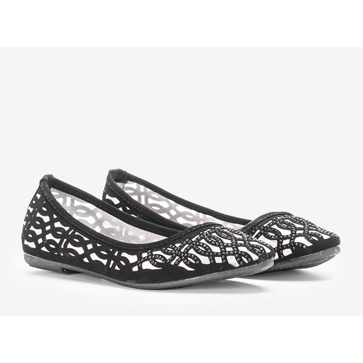 Ballerine traforate nere Coalfell bianca 1