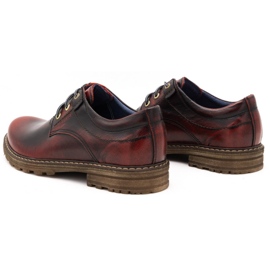 Kampol Stivali da uomo stivali in pelle 32 / KC bordeaux nero 4