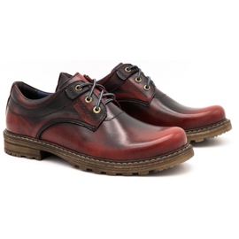 Kampol Stivali da uomo stivali in pelle 32 / KC bordeaux nero 2